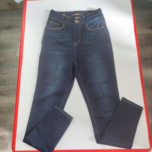 Dollhouse Curvy high-rise jeans stretch dark wash blue women's junior size 9/10